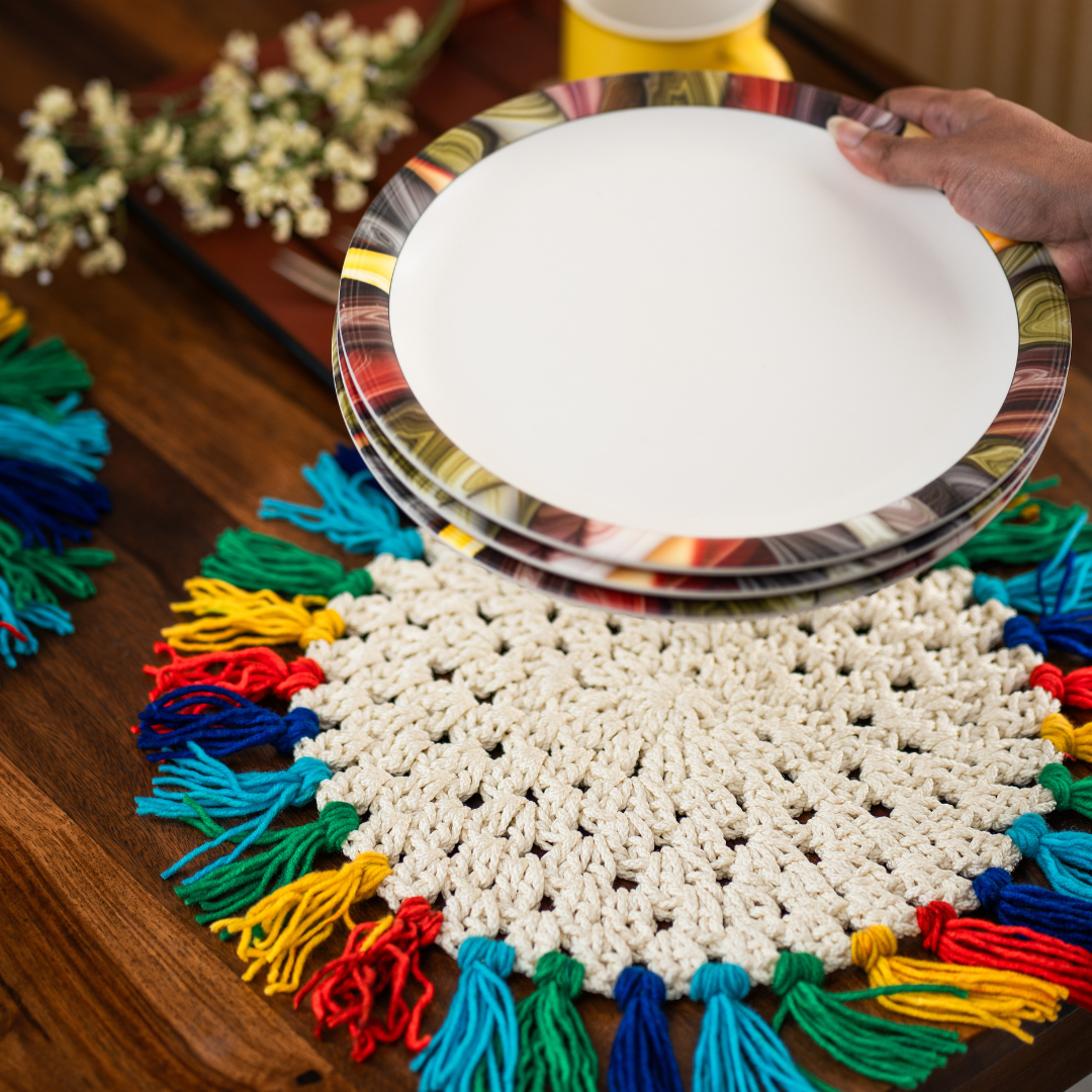 JASHN Crochet Placemats | Boho Decor for Home & Dining