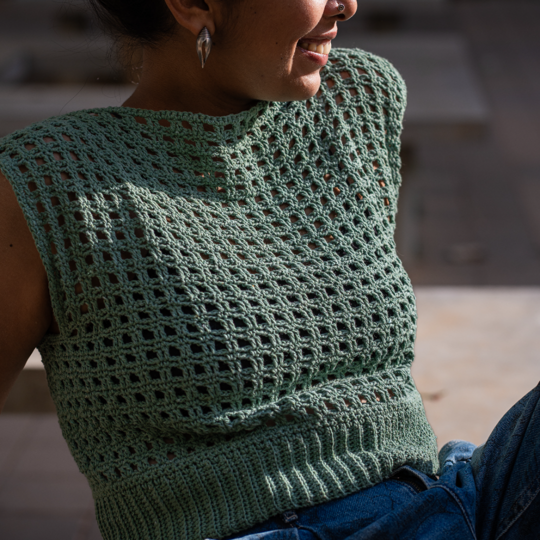 AFREEN Crochet Boxy Top | Handmade Sustainable Summer Essential