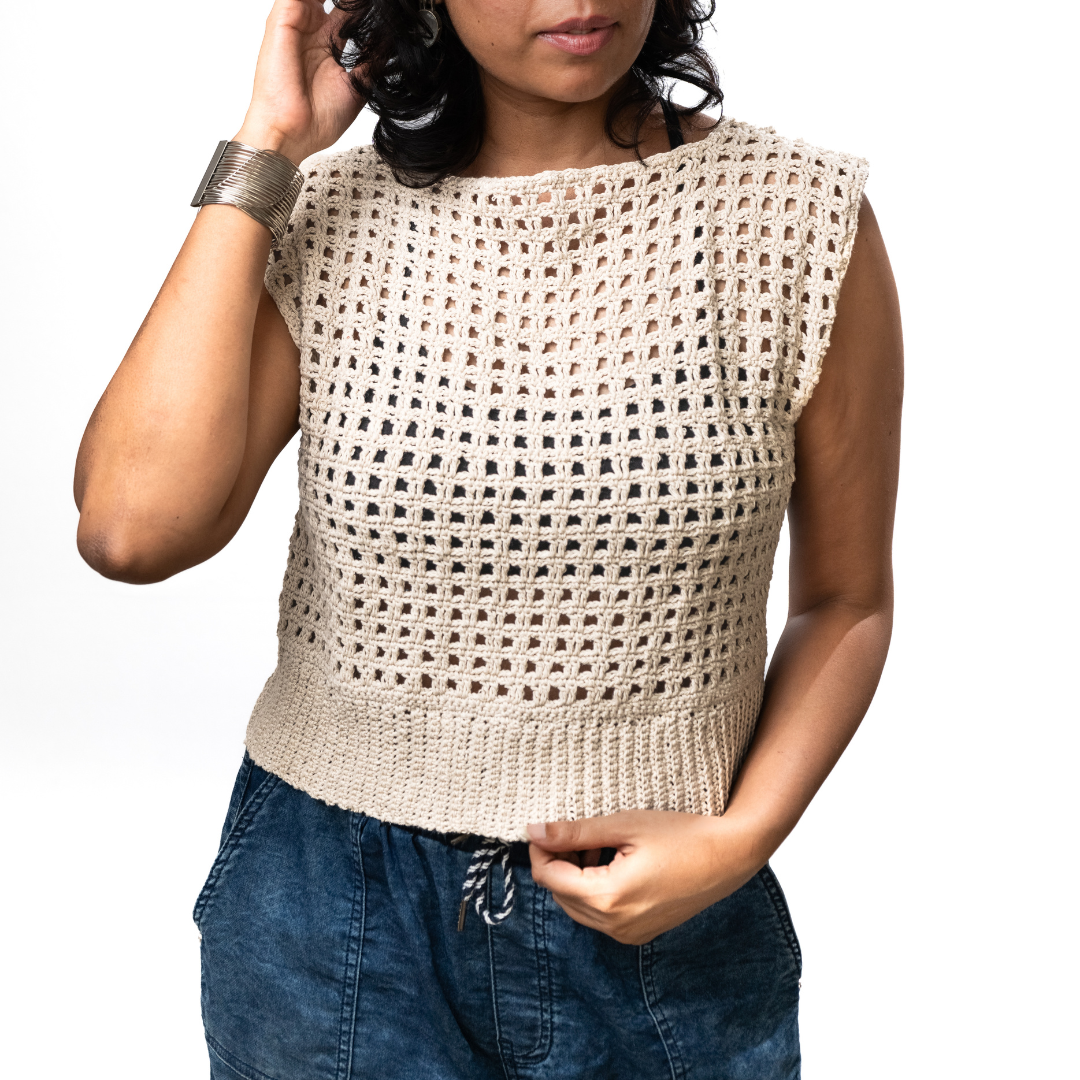 AFREEN Crochet Boxy Top | Handmade Sustainable Summer Essential