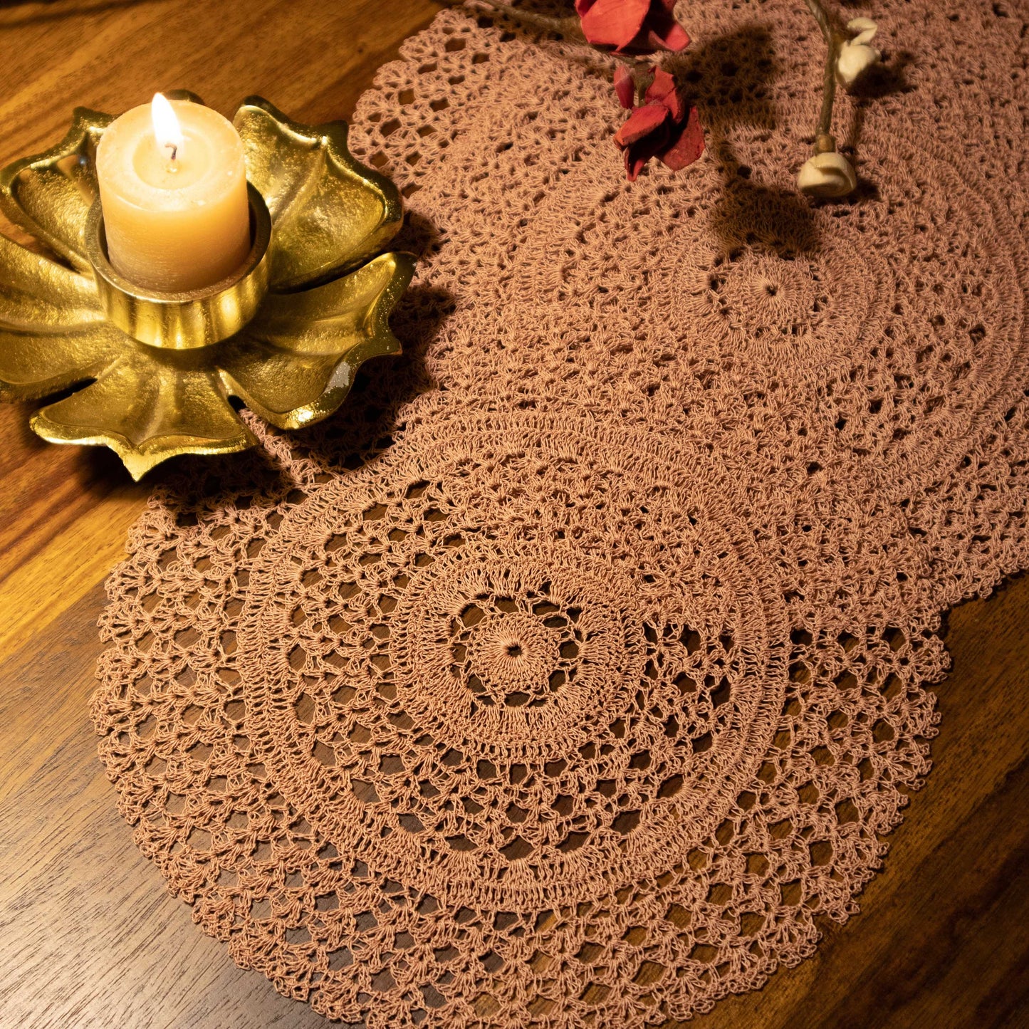 Zehra Handmade Crochet Placemats (Blush) | For Elegant Tablescaping & Home Décor