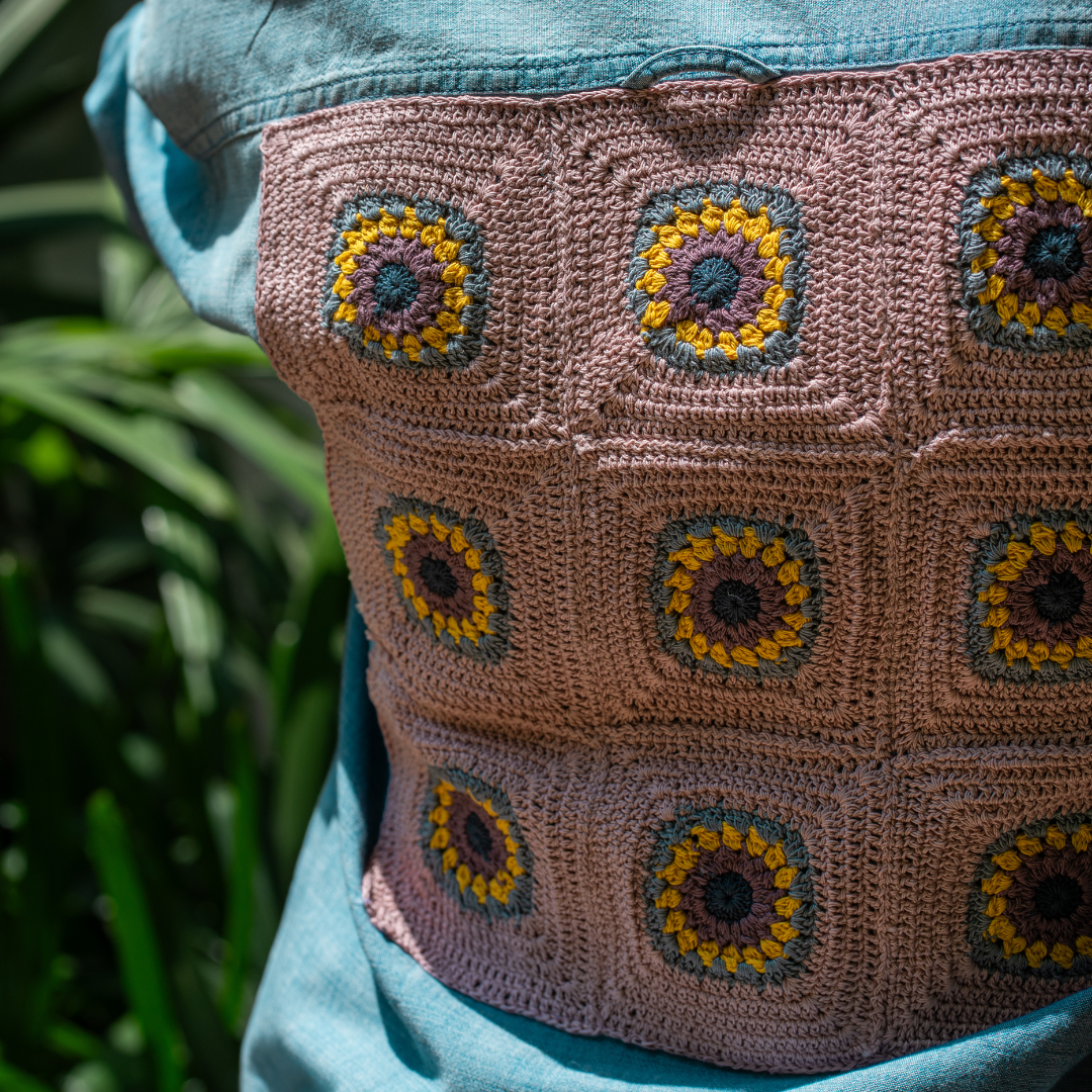 Handcrafted Crochet Patch on Denim | Upcycle & Repurpose